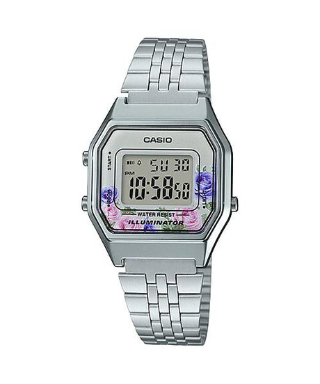 LA-680 Reloj Casio para Hombre, Mujer Pulsera de Metal Digital Vintage Clásico Illuminator