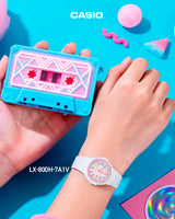 LX-800H Reloj Casio de dama correa de caucho