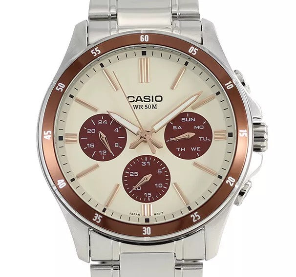 MTP-1374 Reloj Casio para Hombre Pulsera de Acero Inoxidable Análogo