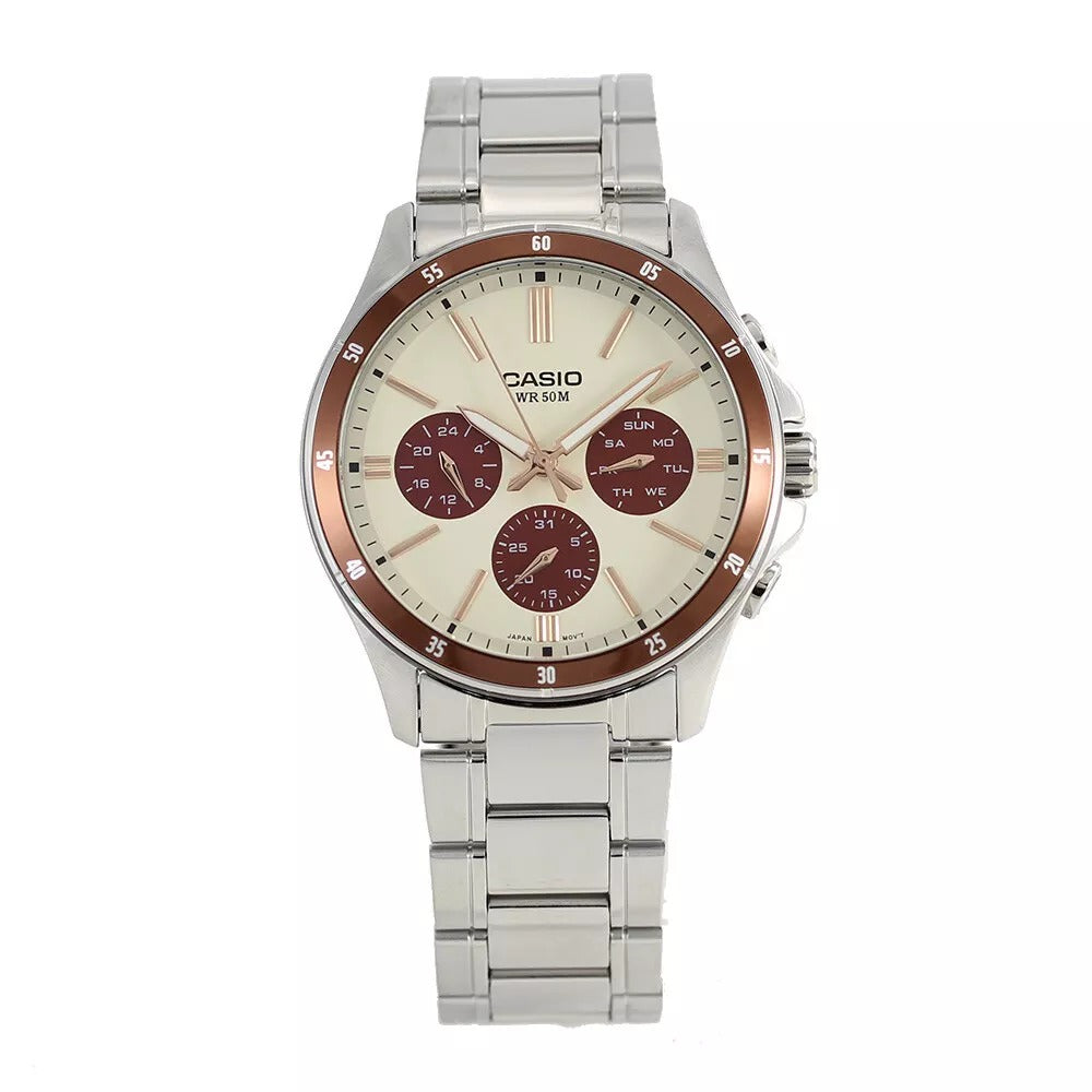 MTP-1374 Reloj Casio para Hombre Pulsera de Acero Inoxidable Análogo