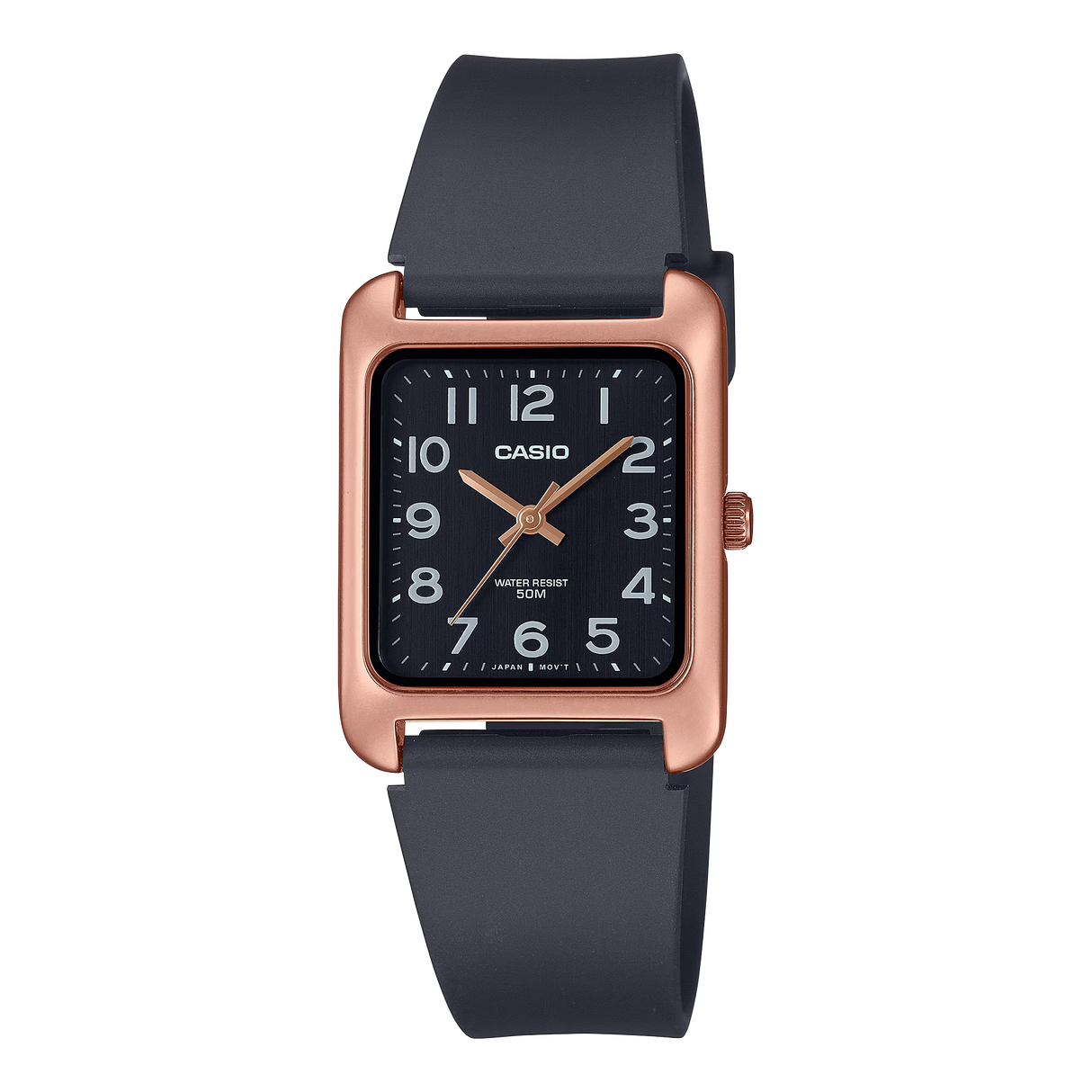 MTP-B175 Reloj Casio para caballero pulsera de caucho cuadrado
