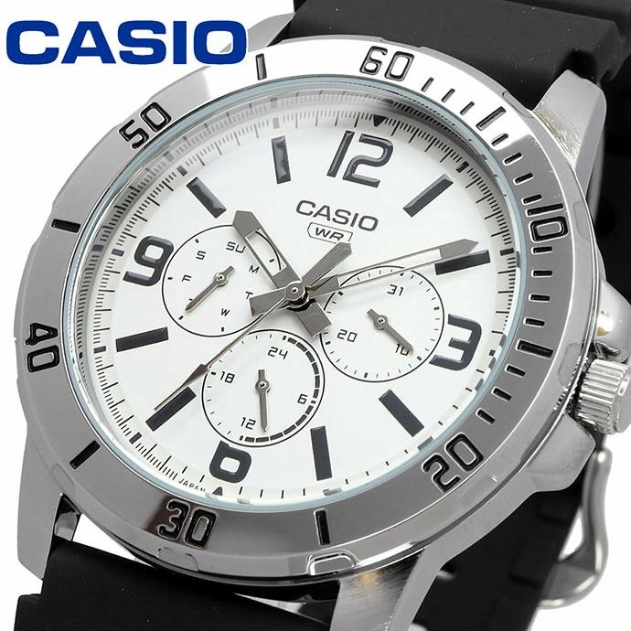 MTP-VD300 Casio Reloj Análogo de Caucho Color Rosado para Hombre