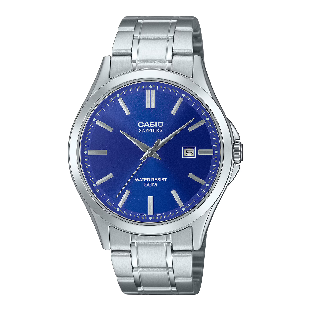 MTS-115D Reloj Casio de hombre correa de metal con cristal de zafiro