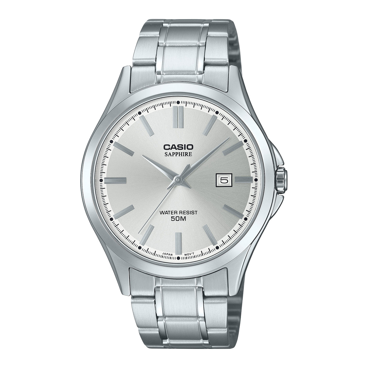 MTS-115D Reloj Casio de hombre correa de metal con cristal de zafiro
