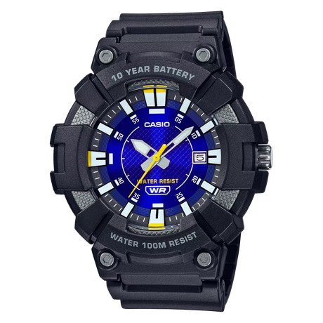 MW-610 Reloj Casio para Hombre Pulsera de Caucho Doble hora 10 Años de Batería