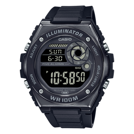 MWD-100 Reloj Casio para Hombre Pulsera de Caucho Digital Illuminator 10 Años de Batería