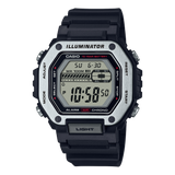 MWD-110 Casio Reloj Digital para Hombre Pulsera de Caucho Illuminator 10 Años de Batería