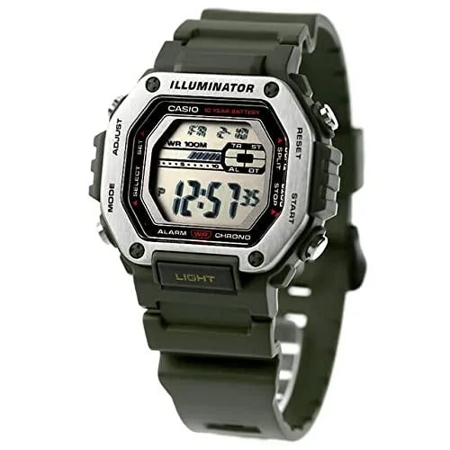 MWD-110 Casio Reloj Digital para Hombre Pulsera de Caucho Illuminator 10 Años de Batería