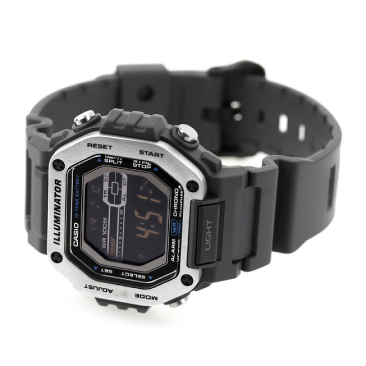 MWD-110 Casio Reloj Digital para Hombre Pulsera de Caucho Illuminator 10 Años de Batería