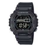 MWD-110 Casio Reloj Digital para Hombre Pulsera de Caucho Illuminator 10 Años de Batería