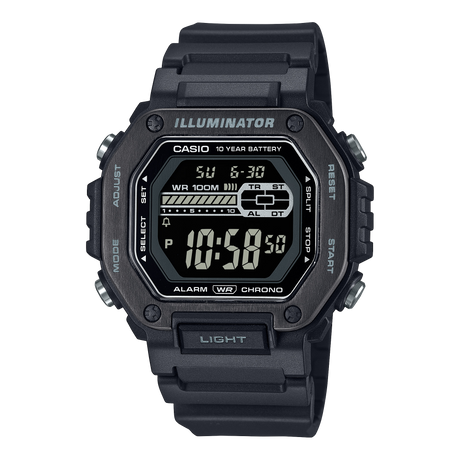 MWD-110 Casio Reloj Digital para Hombre Pulsera de Caucho Illuminator 10 Años de Batería
