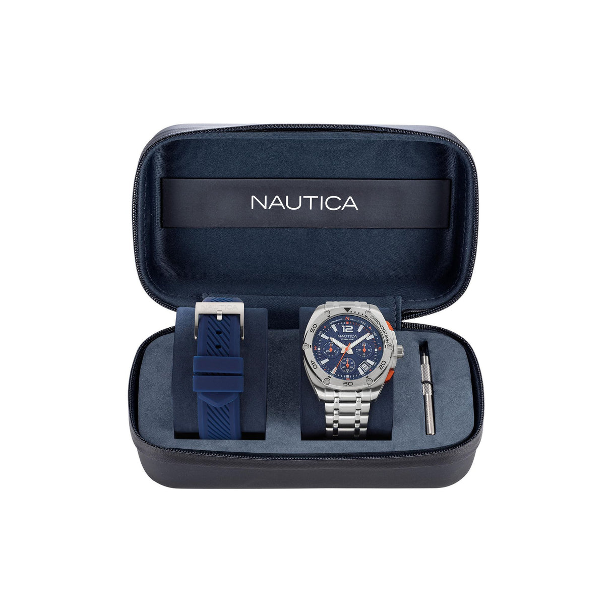 NAPTCF212 Reloj Nautica Tin Can Bay de hombre correa de caucho