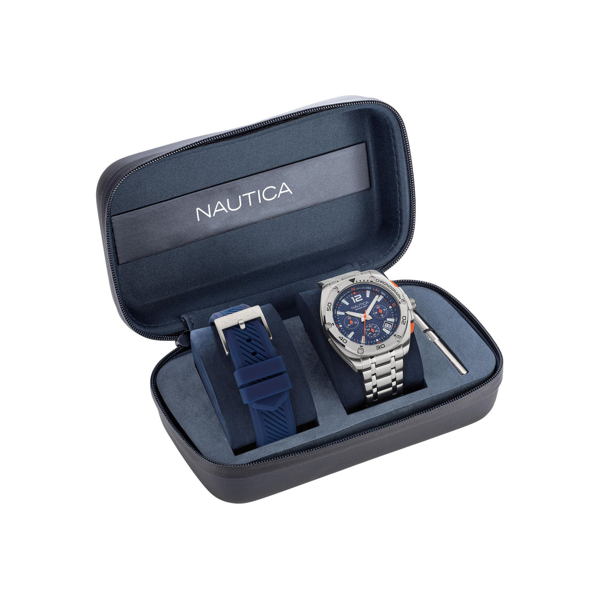 NAPTCF212 Reloj Nautica Tin Can Bay de hombre correa de caucho
