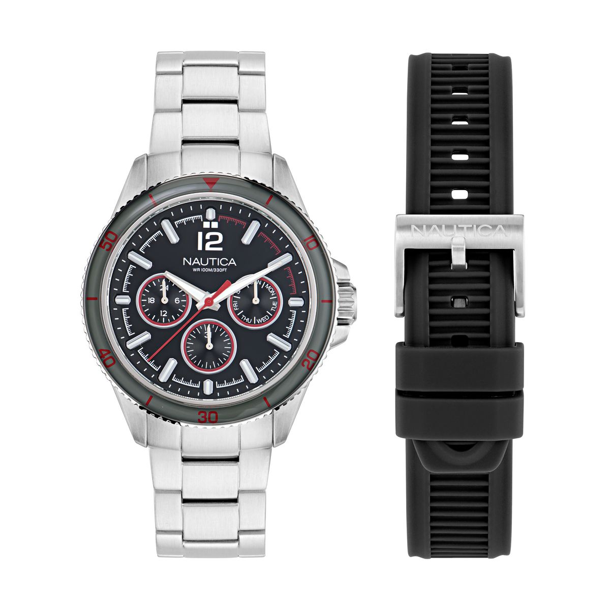 NAPWRS406 Reloj Nautica NCT Windrose de hombre pulsera de caucho