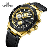 NF8028 Reloj Naviforce para Hombre Pulsera de Cuero Análogo