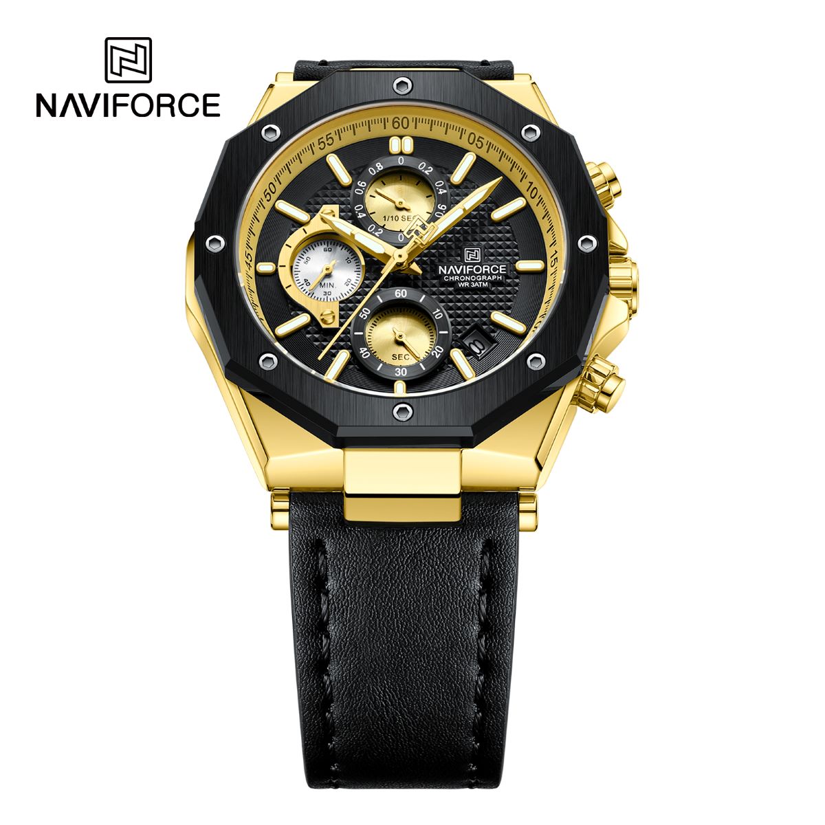 NF8028 Reloj Naviforce para Hombre Pulsera de Cuero Análogo