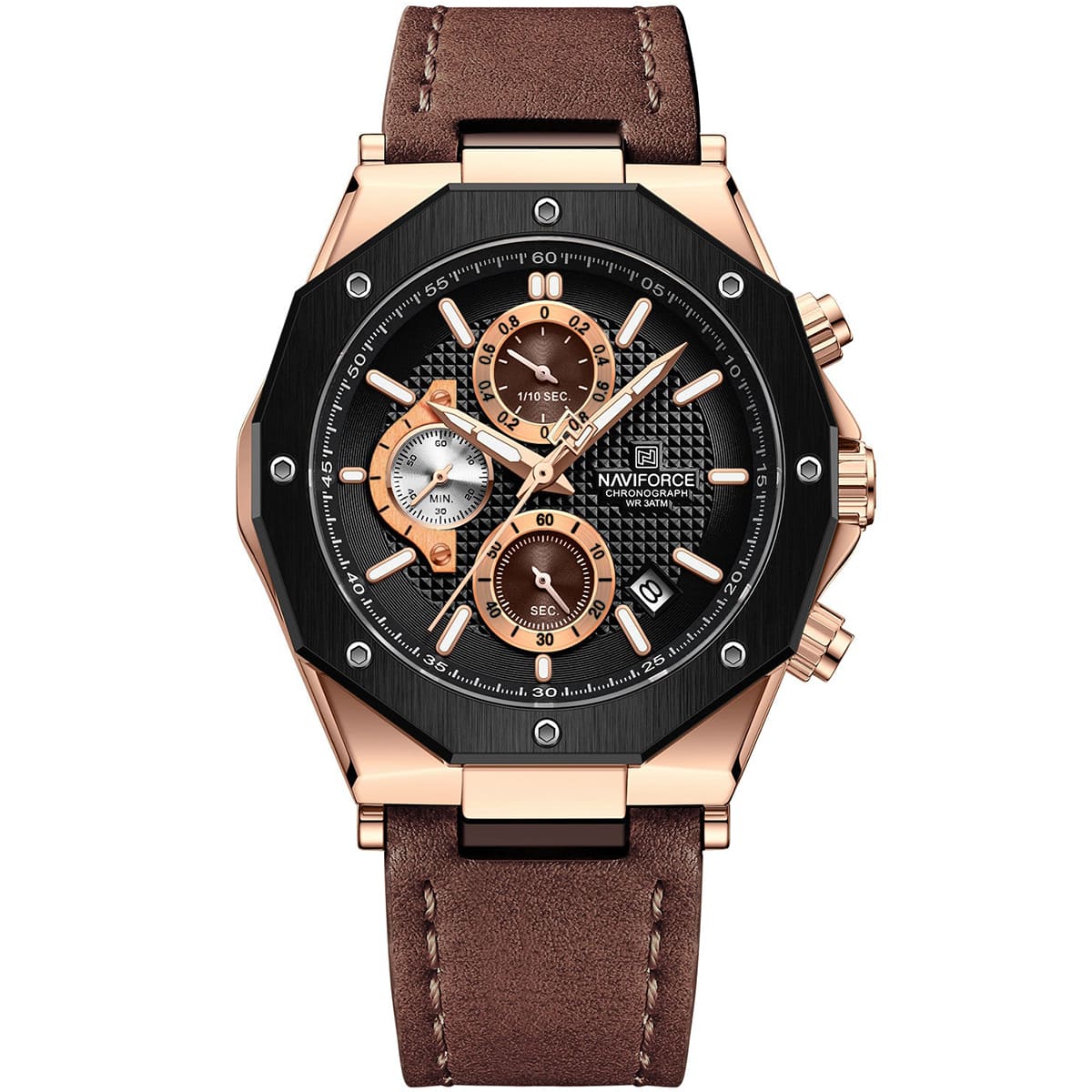 NF8027L Reloj Naviforce para Hombre Análogo Pulsera de Cuero