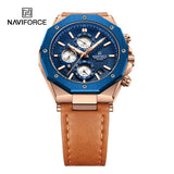 NF8028 Reloj Naviforce para Hombre Pulsera de Cuero Análogo