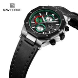 NF8028 Reloj Naviforce para Hombre Pulsera de Cuero Análogo