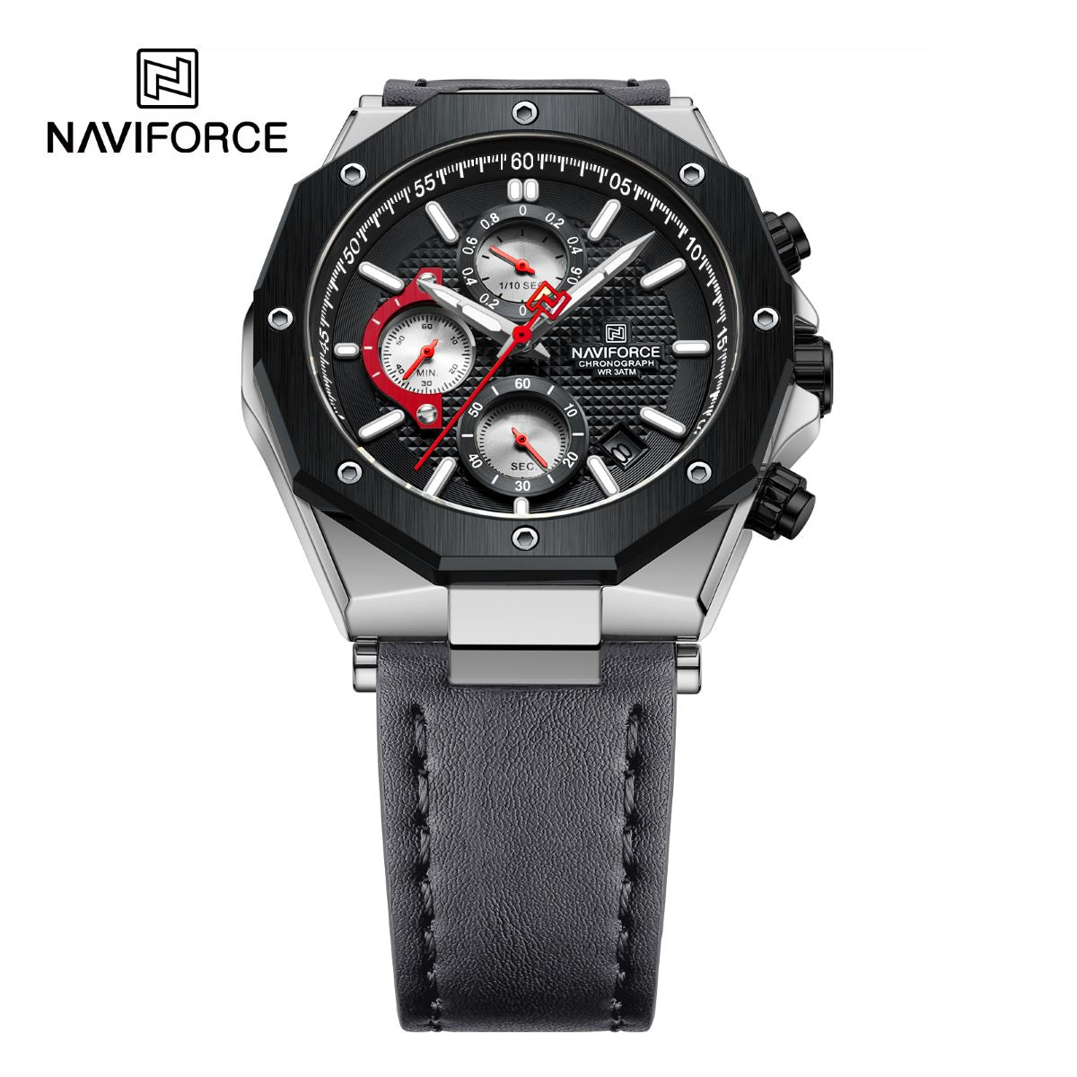 NF8028 Reloj Naviforce para Hombre Pulsera de Cuero Análogo