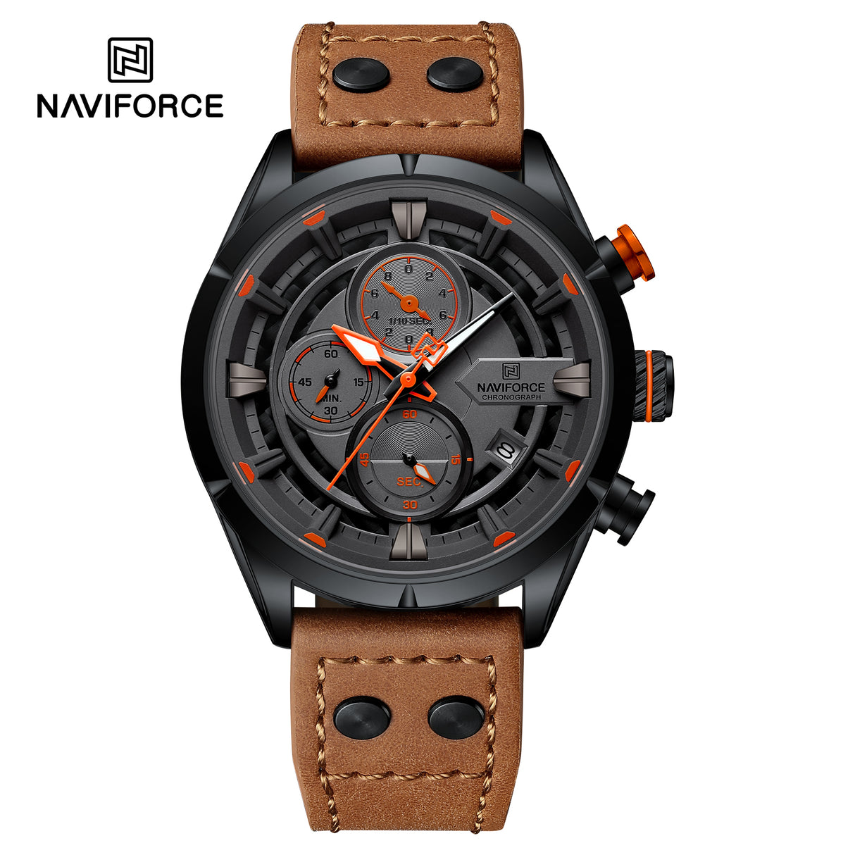 NF8045 Reloj Naviforce para hombre pulsera de cuero