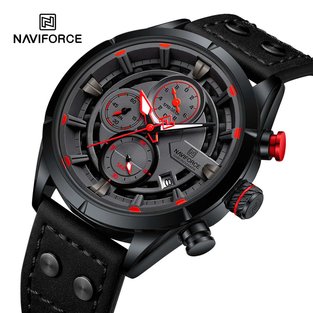 NF8045 Reloj Naviforce para hombre pulsera de cuero