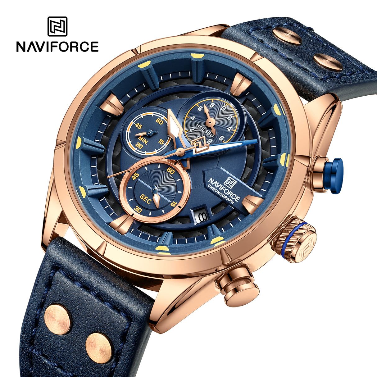 NF8045 Reloj Naviforce para hombre pulsera de cuero