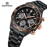 NF8049 Reloj Naviforce para hombre pulsera de acero inoxidable