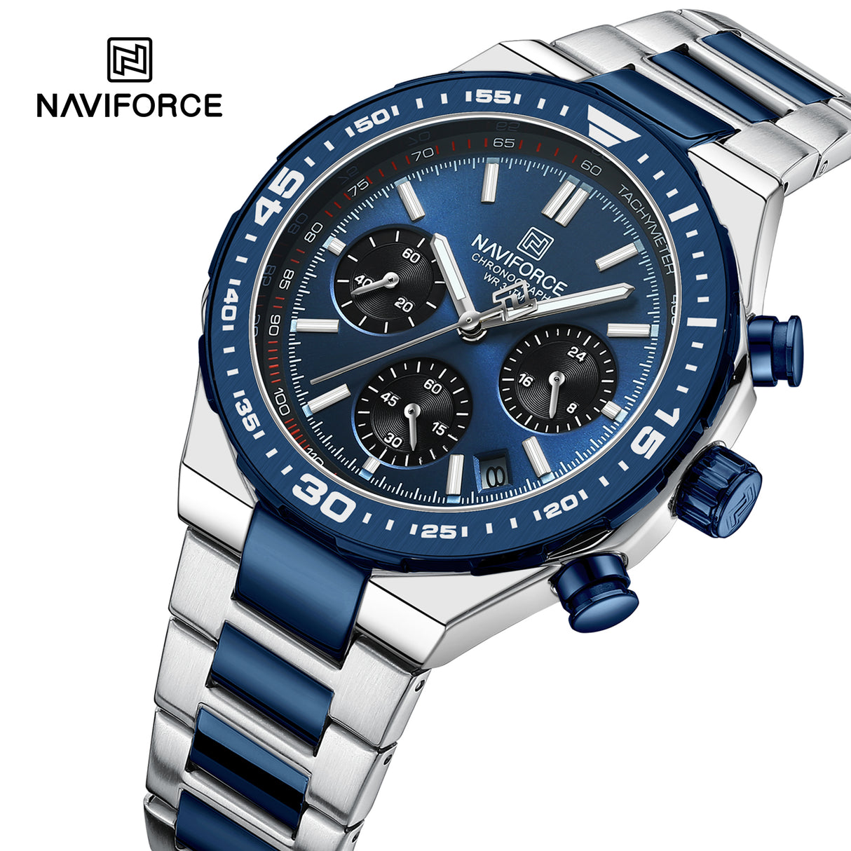 NF8049 Reloj Naviforce para hombre pulsera de acero inoxidable