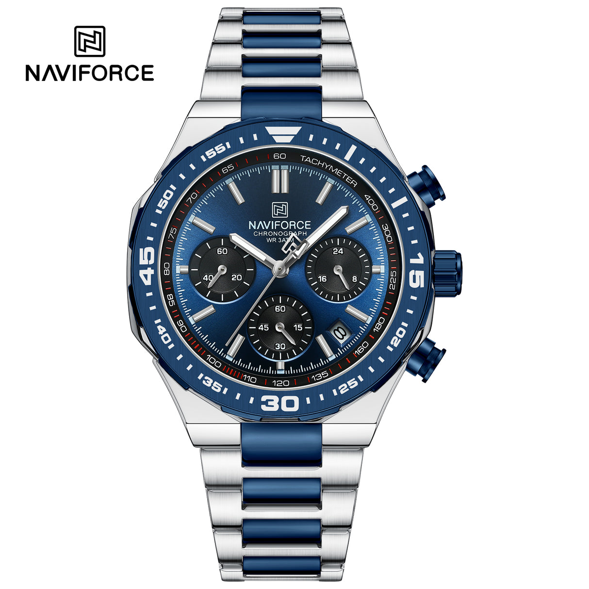 NF8049 Reloj Naviforce para hombre pulsera de acero inoxidable