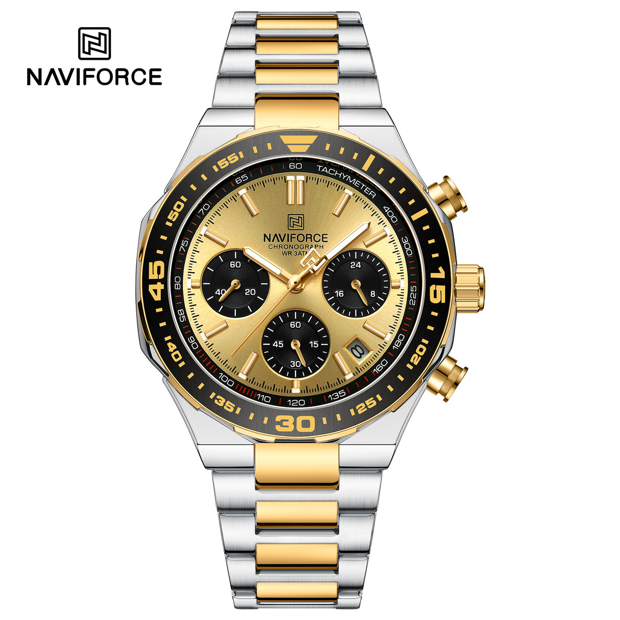 NF8049 Reloj Naviforce para hombre pulsera de acero inoxidable