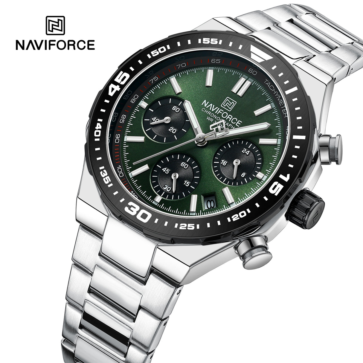 NF8049 Reloj Naviforce para hombre pulsera de acero inoxidable