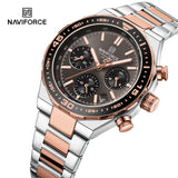 NF8049 Reloj Naviforce para hombre pulsera de acero inoxidable