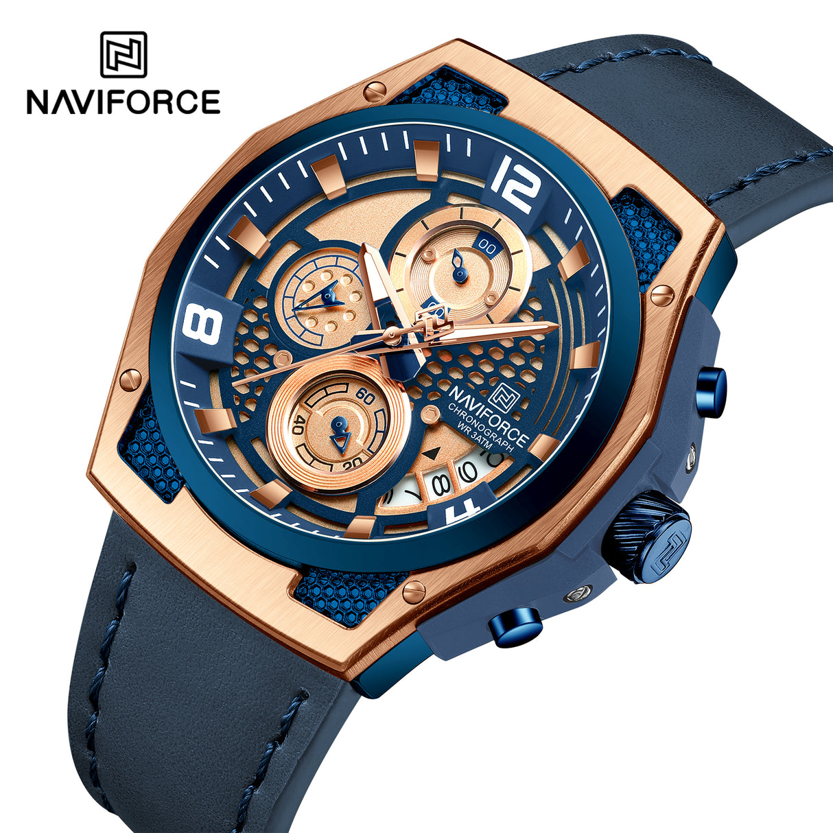 NF8051L Reloj naviforce para  hombre pulsera de cuero