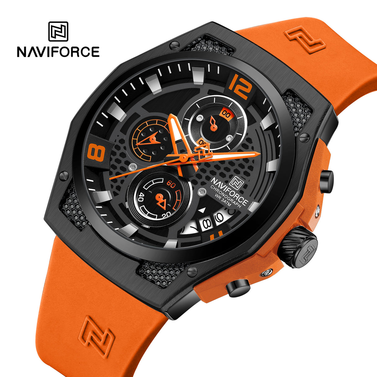 NF8051T Reloj Naviforce para hombre pulsera de caucho