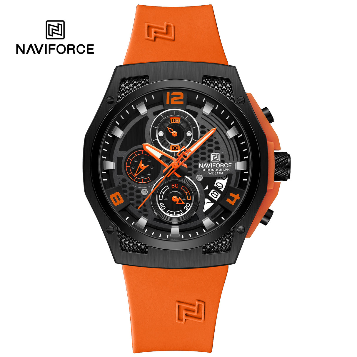 NF8051T Reloj Naviforce para hombre pulsera de caucho