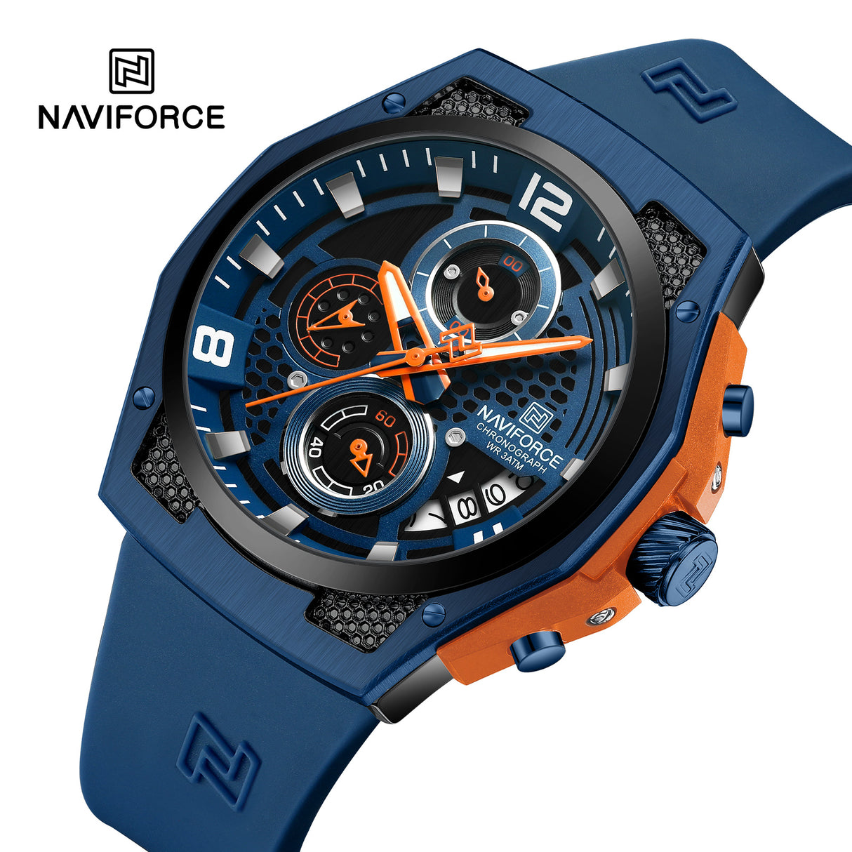 NF8051T Reloj Naviforce para hombre pulsera de caucho