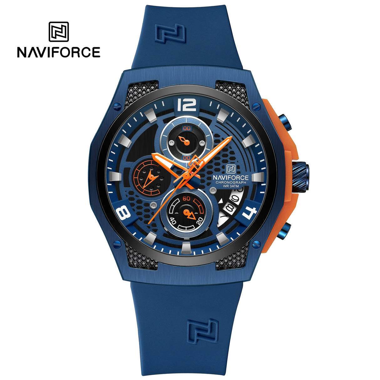 NF8051T Reloj Naviforce para hombre pulsera de caucho