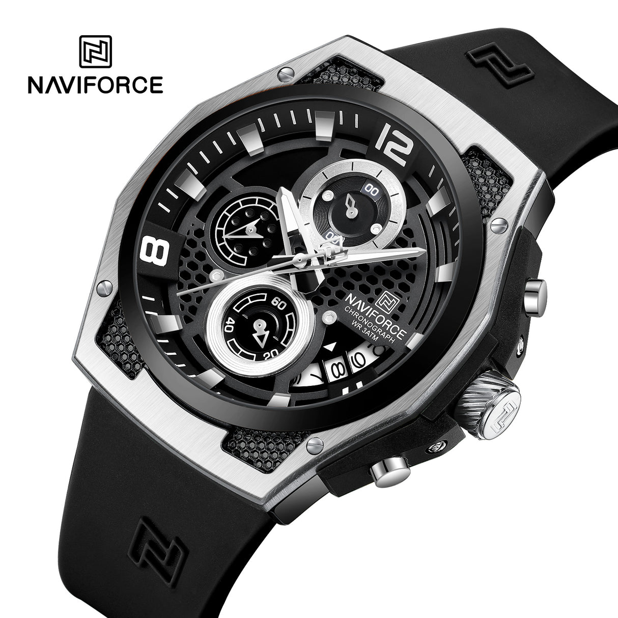 NF8051T Reloj Naviforce para hombre pulsera de caucho