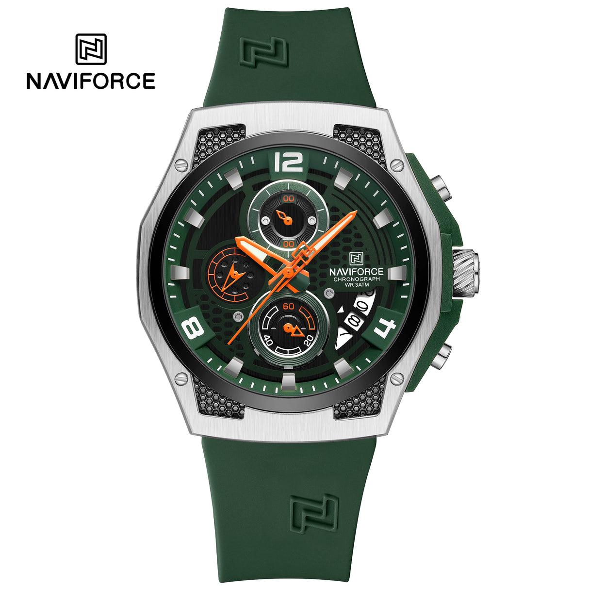 NF8051T Reloj Naviforce para hombre pulsera de caucho