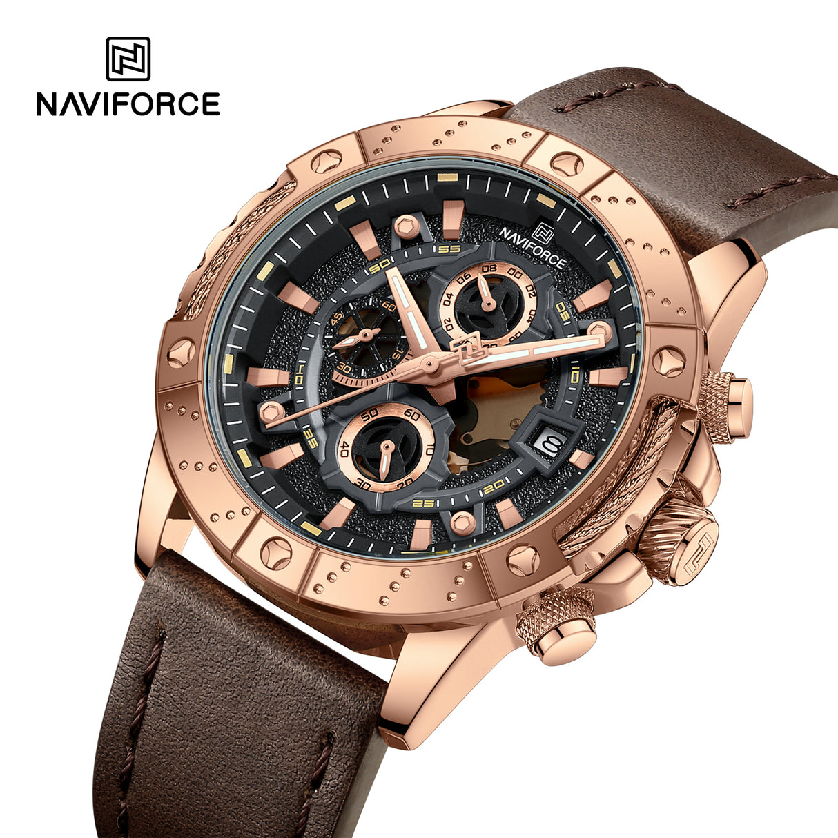 NF8055 Reloj Naviforce para caballero pulsera de cuero