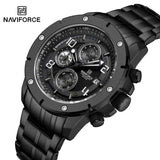 NF8056 Reloj Naviforce para hombres pulsera de acero inoxidable