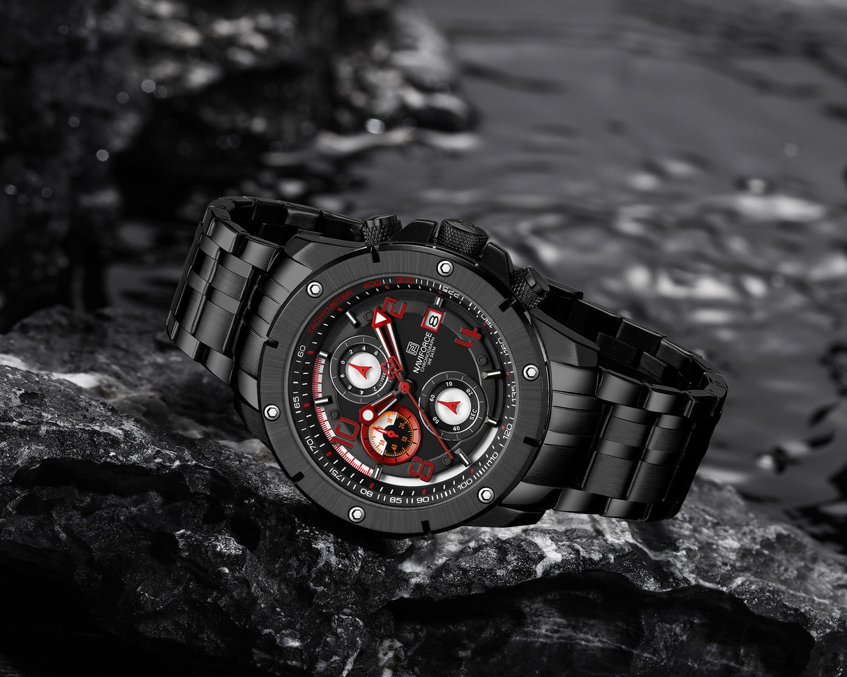 NF8056 Reloj Naviforce para hombres pulsera de acero inoxidable