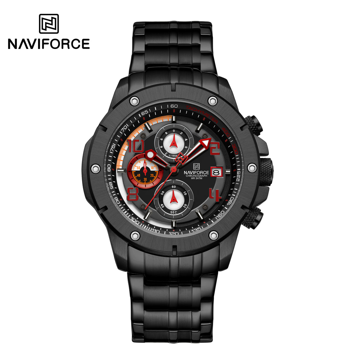 NF8056 Reloj Naviforce para hombres pulsera de acero inoxidable