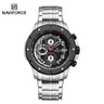 NF8056 Reloj Naviforce para hombres pulsera de acero inoxidable