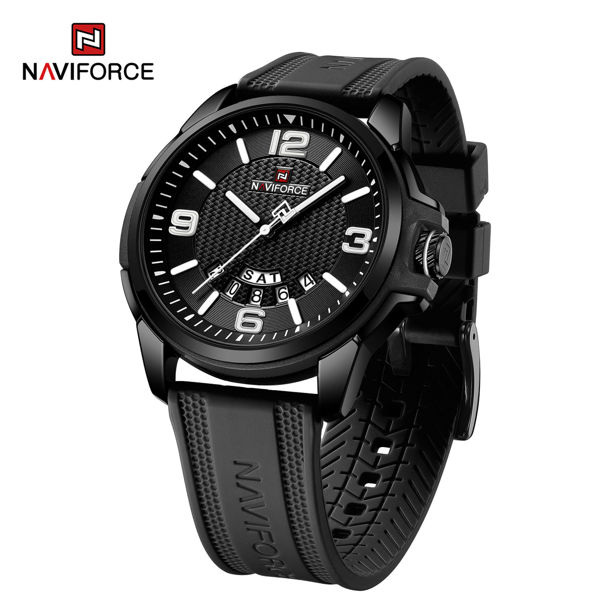 NF9215T reloj Naviforce para hombre pulsera de caucho