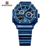 NF9216S Reloj Naviforce para Hombre Pulsera de Metal Doble hora