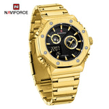 NF9216S Reloj Naviforce para Hombre Pulsera de Metal Doble hora