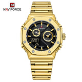 NF9216S Reloj Naviforce para Hombre Pulsera de Metal Doble hora