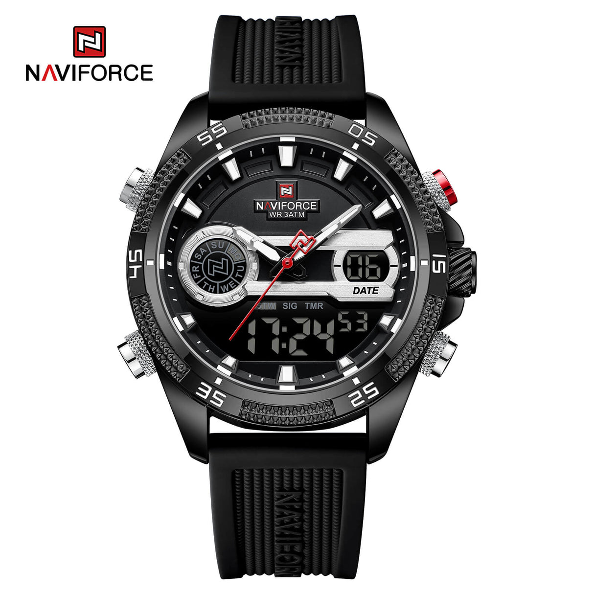 NF9223 Reloj Naviforce para hombre pulsera de caucho